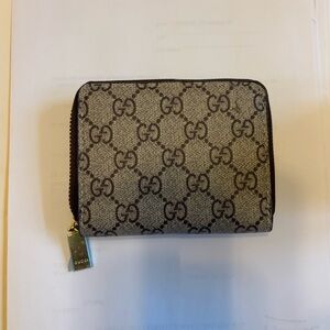 Beige and Brown GG Wallet